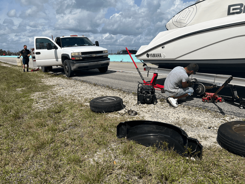 roadside boat trailer rescue in Miami-Dade
